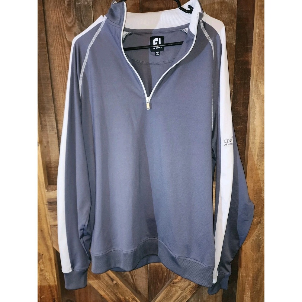 FootJoy Mens Performance Quarter 1/4 Zip Pullover LG GRAY Golf Preppy Causal